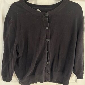 J. Jill Black Stretch Button-Front Cardigan – XL | Slightly Cropped